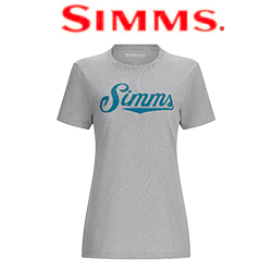 Simms Women's Crew Logo T-Shirt, Cinder Heather