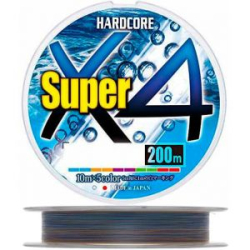 Плетеный шнур Duel PE Hardcore Super X4 200м 5Color # 1.2 (0.19мм) 9.0kg