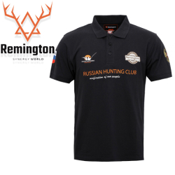 Remington Men’s Short Sleeve Polo Black R- Neck Tshirt