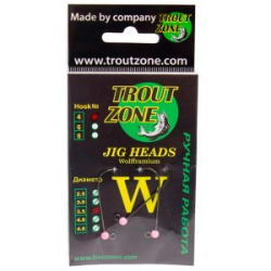 Вольфрамовая джиг-головка Trout Zone цвет розовый крючок №4 2X Long диам 4,0