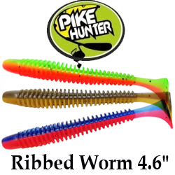 Pike Hunter Ribbed Worm 4.6"