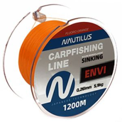 Леска карповая Nautilus Envi Fluoro orange 1200м. 0,356мм, 10,7кг