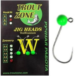 Вольфрамовая джиг-головка Trout Zone цвет гриншартрез крючок №8 пр. 0,78 диаметр 4,0