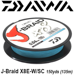 Daiwa J-Braid X8E-W/SC (150yds) 135m Island Blue