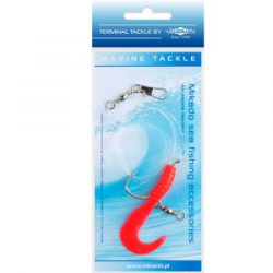 Готовая оснастка на треску Mikado Pilk Twist Rig (5,5cm, крюч. №4/0) красный (LS-A060-5.5-01)