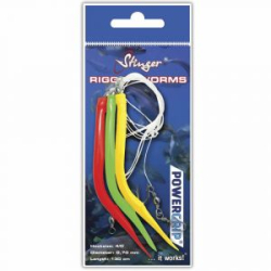 Сабики Stinger Rigged Worms #8/0 0.80mm Miх (Or./Yel./Glow)