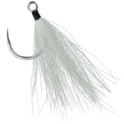 Крючок одинарный с опушкой BKK Lone Diablo Bucktail White #2/0 (3шт)