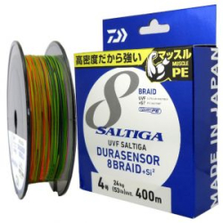 Леска плетеная Daiwa UVF Saltiga Dura Sensor 8Braid +Si² [10m x 5colors] 400m #4 (53lb)