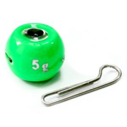 Мормыш Груз крашеный разборная чебурашка "ШАР" 5 гр., цвет 15-зеленый люминофор GCR(B)C-05-15 10 шт