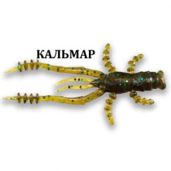 Силиконовая приманка Crazy Fish Crayfish 26-45-42-6 кальмар цв. green pumpkin bl. (зеленая тыква син.)