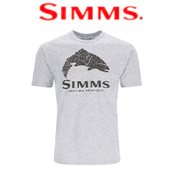 Simms Wood Trout Fill T-Shirt, Grey Heather