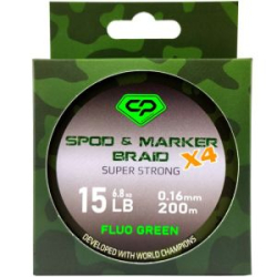 Шнур плетеный под спод-маркер Carp Pro Deligth Spod and Marker Braid PE X4 Fluo Green 200m 0,16мм 15lb