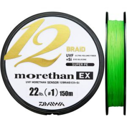 Леска плетеная Daiwa UVF Morethan Sensor 12Braid EX +Si [Green] 150m #1.0 (22lb)