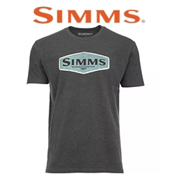 Simms Logo Frame T-Shirt, Charcoal Heather