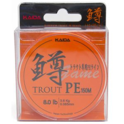 Плетеный шнур Kaida Game Trout цв. оранжевый 150м 0,085мм 8lb