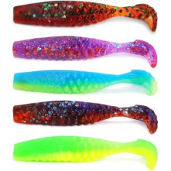 Силиконовая приманка Kosadaka Thorn 60 цвет MIX1: BLS, FP, RB, SMO и YFG по 2шт.