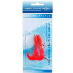 Система поводков на треску Mikado Pilk D-Twist Rig (2 x 5,5cm, крючки №4/0) красный (LS-A075-5.5-01)