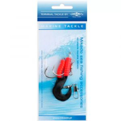 Система поводков на треску Mikado Pilk D-Twist Rig (2 x 5,5cm, крючки №4/0) красно-черный (LS-A075-5.5-03)