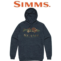 Simms Walleye Logo Hoody, Navy