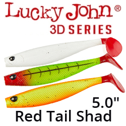 Lucky John 3D Series Red Tail Shad 5.0"