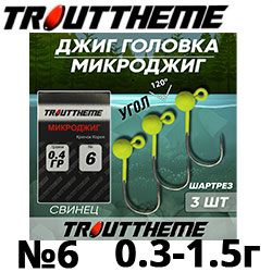 Джиг-головка TroutTheme Микро №6 Шартрез