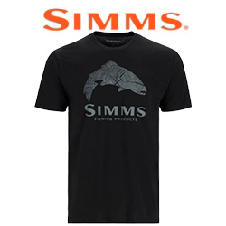 Simms Wood Trout Fill T-Shirt, Black