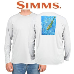 Simms Solar Tech Tee Rising Trout Sterling