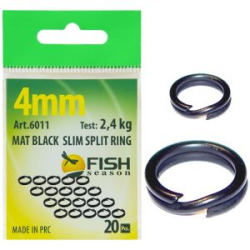 Кольцо заводное Fish Season "Slim" тёмное матовое, ф 4 мм ( 2,4 кг), (упак. 20 шт)