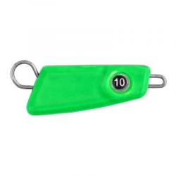 Мормыш Груз крашеный разборная чебурашка "ПРОХОДИМЕЦ" 10 гр., цвет 07-зеленый флуоресцентный