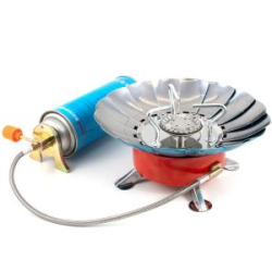 Газовая плитка мал. пьезо, ветрозащитная, шланг (цанг.) (4-056)