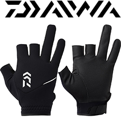 Daiwa DG-6225W Cold Protection Light Grip Gloves 3 Cuts [Black]