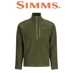 Simms Rivershed Half Zip Fleece, Riffle Heather