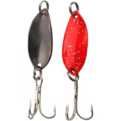 Блесна колеблющаяся Mikado Trout Campione Mini 1,4гр./2,2см - RED GLITTER/BLACK (Арт.PMB-WTC-RB)