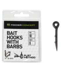 Шипы для бойлов/приманок Feeder Concept Flat Method Bait Hooks With Barbs р. 001S 10шт.