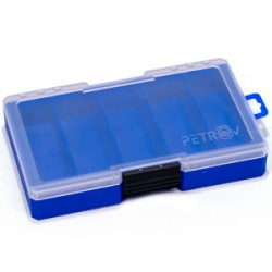 Коробка рыболовная Fishka Petrov "5 ячеек" односторонняя малая (синяя)