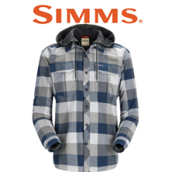 Simms Coldweather Hoody, Navy Buffalo Plaid