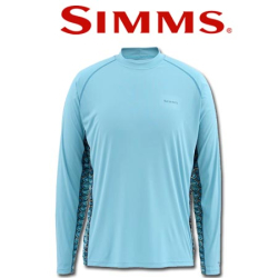 Simms Solarflex LS Crewneck Artist Series Deyoung Tarpon Sky Blue