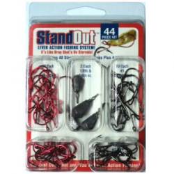 Набор крючков Stand Out Drop-Shot Kit 40 pcs Red /Black Nickel + 4 груза (ST-B-52)