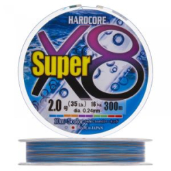 Плетеный шнур Duel PE Hardcore Super X8 300м 5Color #0,8 (0,15мм) 7,0kg