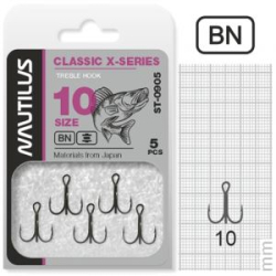Крючок тройной Nautilus Treble X-series 0905BN №10 (5шт)
