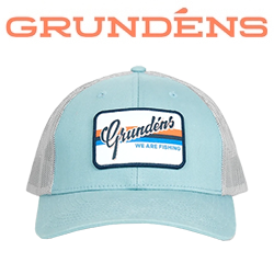 Grundens Low Pro Script Trucker Hat, Bone