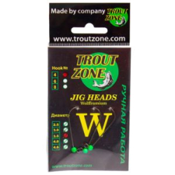 Вольфрамовая джиг-головка Trout Zone цвет гриншартрез крючок №4 2X Long диам 4,0