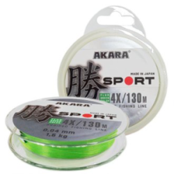 Шнур Akara Sport X-4 Fluo Green 130 м 0,04