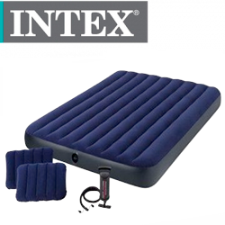 Intex Матрас кемпинговый с 2 подушками 152x203x25см