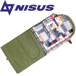 Nisus Travel XXL Спальный мешок (220х90) Hollowfiber зелёный