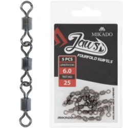 Тройной вертлюг-цилиндрический Mikado Jaws Swivel - Jaws Triple Swivels 4,5 см (AMA-J-002-01)