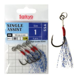 Крючки ассисты Saikyo SSA Single Assist №1 (4 шт)