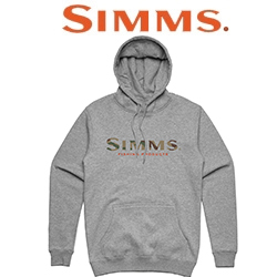 Simms Logo Hoody, Grey Heather