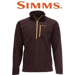 Simms Rivershed Sweater Quarter Zip '20, Mahogany