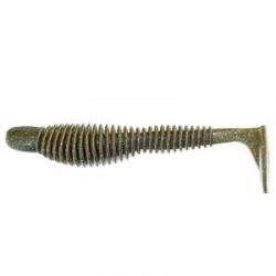 Виброхвост Reins Fat Bubbling Shad 4" цв. #005 Green Pumpkin Blue